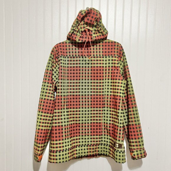 Burton Dryride  Men’s Size XL Yellow and Red Plaid Ski And Snowboard Jacket - Picture 2 of 7